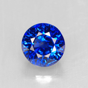 Zaffiro naturale blu da 1,55 ct, taglio rotondo, IF