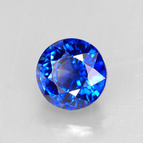 Zaffiro naturale blu da 1,55 ct, taglio rotondo, IF