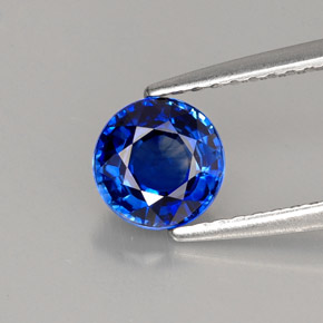 Zaffiro naturale blu da 1,12 ct, taglio rotondo, IF