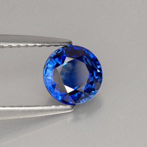 Zaffiro naturale blu da 1,12 ct, taglio rotondo, IF