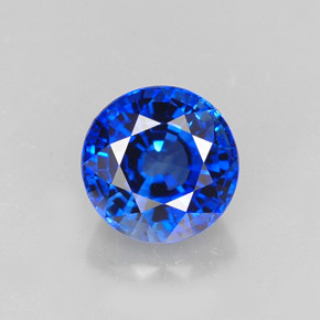 Zaffiro naturale blu da 1,23 ct, taglio rotondo, IF