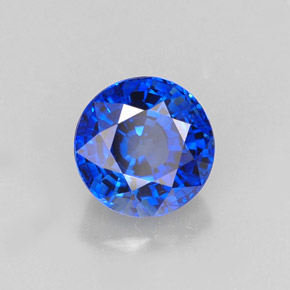Zaffiro naturale blu da 1,23 ct, taglio rotondo, IF