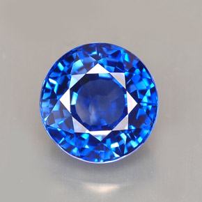 Zaffiro naturale blu da 2,16 ct, taglio rotondo, VVS