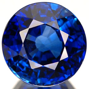 Zaffiro naturale blu da 2,20 ct, taglio rotondo, VVS