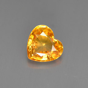 Zaffiro naturale arancione da 0,95 ct, a forma di cuore, VVS