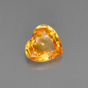 Zaffiro naturale arancione da 0,95 ct, a forma di cuore, VVS