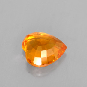 Zaffiro naturale arancione da 1,10 ct, a forma di cuore, VVS