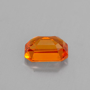 Zaffiro naturale arancione da 0,81 ct, taglio smeraldo, VS