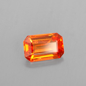 Zaffiro naturale arancione da 0,62 ct, taglio smeraldo, VVS-VS
