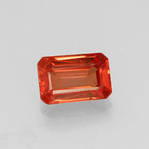 Zaffiro naturale arancione da 0,73 ct, taglio smeraldo, VVS-VS