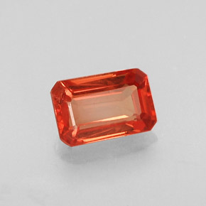 Zaffiro naturale arancione da 0,73 ct, taglio smeraldo, VVS-VS