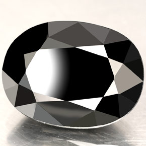 Zaffiro naturale nero da 15,71 ct, taglio ovale, opaco