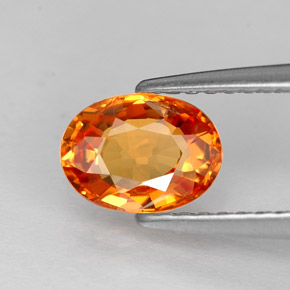 Zaffiro naturale arancione da 1,14 ct, taglio ovale, VVS-VS