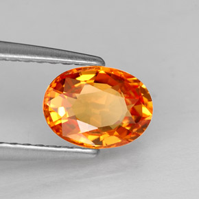 Zaffiro naturale arancione da 1,14 ct, taglio ovale, VVS-VS