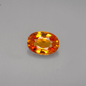 Zaffiro naturale arancione da 0,90 ct, taglio ovale, VVS