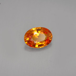 Zaffiro naturale arancione da 0,90 ct, taglio ovale, VVS