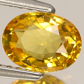 Zaffiro naturale giallo da 1,06 ct, taglio ovale, VVS-VS