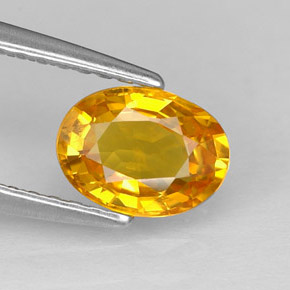 Zaffiro naturale giallo da 1,04 ct, taglio ovale, VVS-VS
