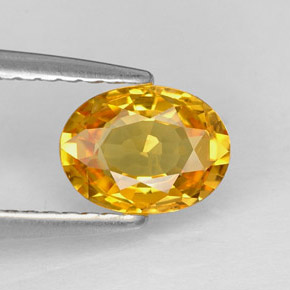 Zaffiro naturale giallo da 0,97 ct, taglio ovale, VVS