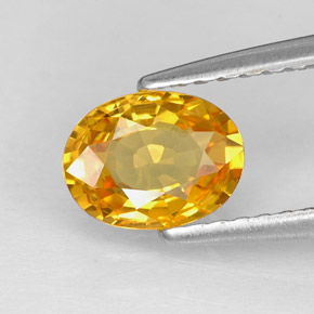 Zaffiro naturale giallo da 0,97 ct, taglio ovale, VVS