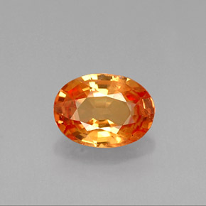 Zaffiro naturale arancione da 0,95 ct, taglio ovale, VVS-VS