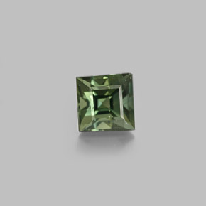 Zaffiro naturale verde da 0,71 ct, quadrato, VS