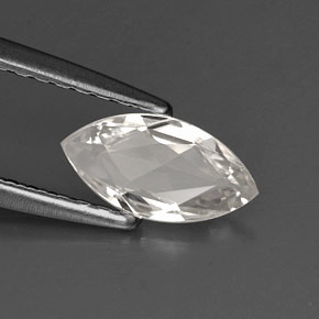 Zaffiro naturale bianco da 0,57 ct, marchesa, VVS