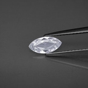 Zaffiro naturale bianco da 0,53 ct, marchesa, VVS