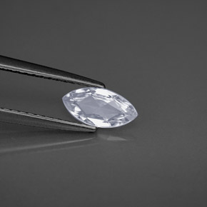 Zaffiro naturale bianco da 0,53 ct, marchesa, VVS