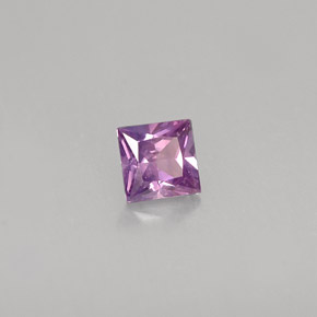 Zaffiro naturale viola da 0,42 ct, quadrato, VS
