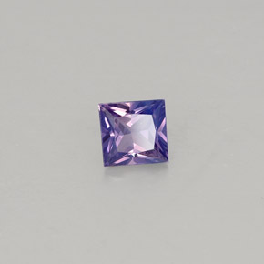 Zaffiro naturale viola da 0,46 ct, quadrato, VS