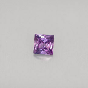 Zaffiro naturale viola da 0,38 ct, quadrato, VS-SI