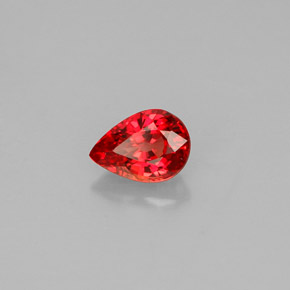 Zaffiro naturale arancione da 0,59 ct, taglio a pera, VS
