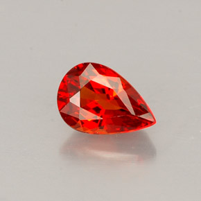 Zaffiro naturale arancione da 0,65 ct, taglio a pera, VS