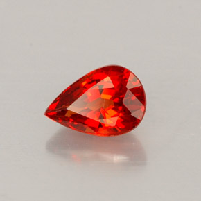 Zaffiro naturale arancione da 0,65 ct, taglio a pera, VS