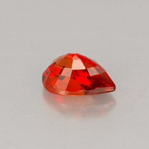 Zaffiro naturale arancione da 0,65 ct, taglio a pera, VS