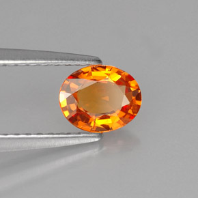 Zaffiro naturale arancione da 0,66 ct, taglio ovale, VVS-VS