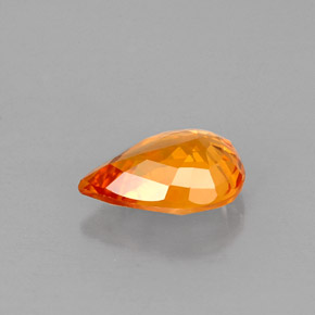 Zaffiro naturale arancione da 0,87 ct, taglio a pera, VS
