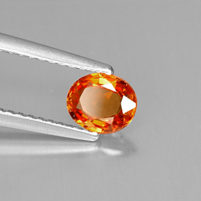 Zaffiro naturale arancione da 0,69 ct, taglio ovale, VVS-VS