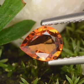 Zaffiro naturale arancione da 0,59 ct, taglio a pera, VVS-VS