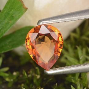 Zaffiro naturale arancione da 0,59 ct, taglio a pera, VVS-VS