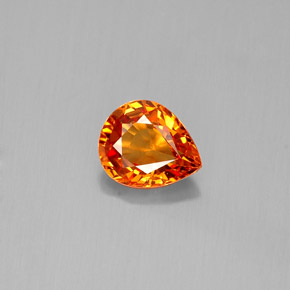 Zaffiro naturale arancione da 0,72 ct, taglio a pera, VVS-VS