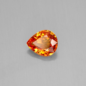 Zaffiro naturale arancione da 0,72 ct, taglio a pera, VVS-VS