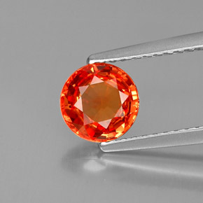 Zaffiro naturale arancione da 1,28 ct, taglio rotondo, VS