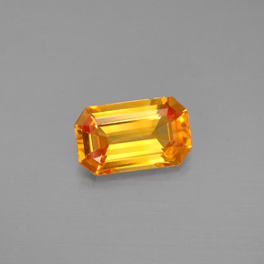 Zaffiro naturale arancione da 1,38 ct, taglio smeraldo, VVS-VS