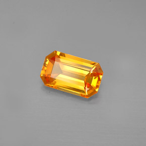 Zaffiro naturale arancione da 1,38 ct, taglio smeraldo, VVS-VS