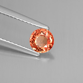 Zaffiro naturale arancione da 0,59 ct, taglio rotondo, VVS