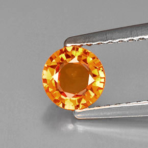 Zaffiro naturale arancione da 0,60 ct, taglio rotondo, VVS