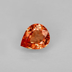 Zaffiro naturale arancione da 0,74 ct, taglio a pera, VVS-VS
