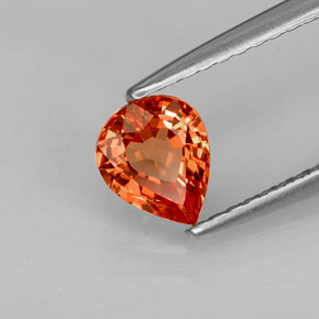 Zaffiro naturale arancione da 0,74 ct, taglio a pera, VVS-VS